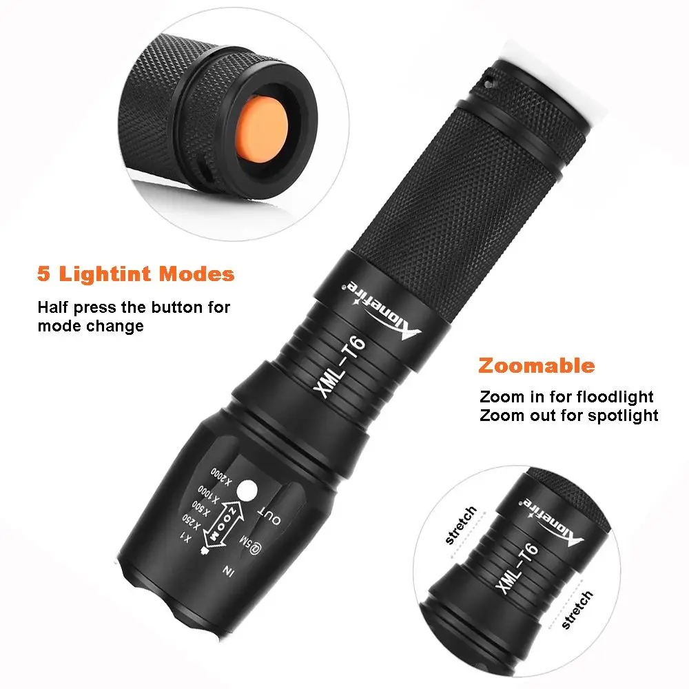 Светодиодный масштабируемый светильник AloneFire X800 CREE светодиодный с зумом V6 L2