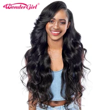 Wonder girl Glueless Lace Front Human Hair Wigs For Black Women Malaysian Body Wave Pre Plucked