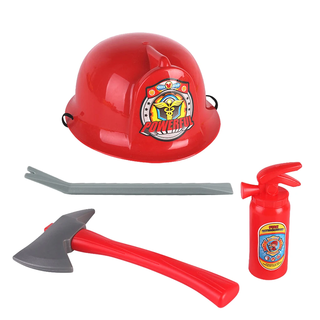 Kids Halloween Fireman Firefighter Role Play Costume for Kids Boys and Girls Fireman Dress Up Set for Kids