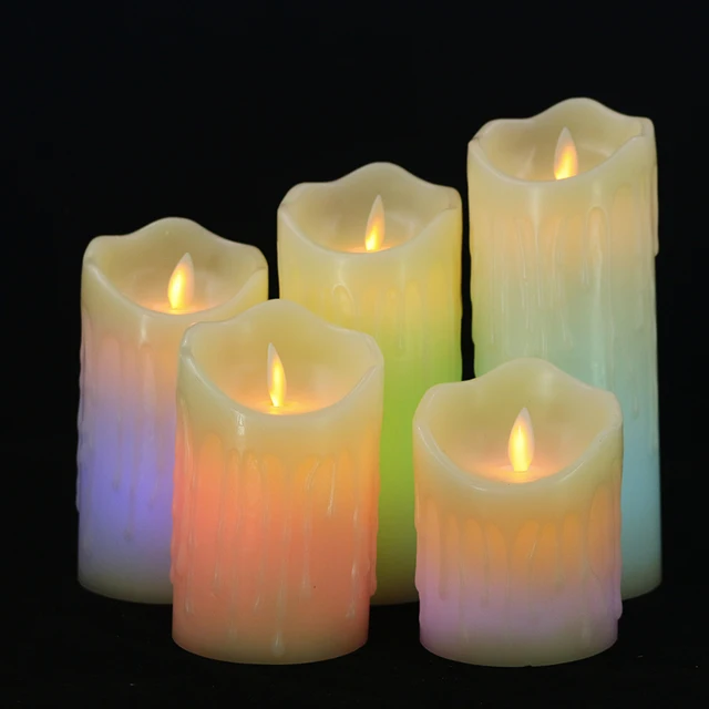Remote Control Color Change LED Wax Candles Flameless Breathing