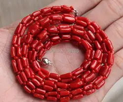 Xiuli 0015252 подлинная red coral леди природных ожерелье цепи кулон круглый шарик