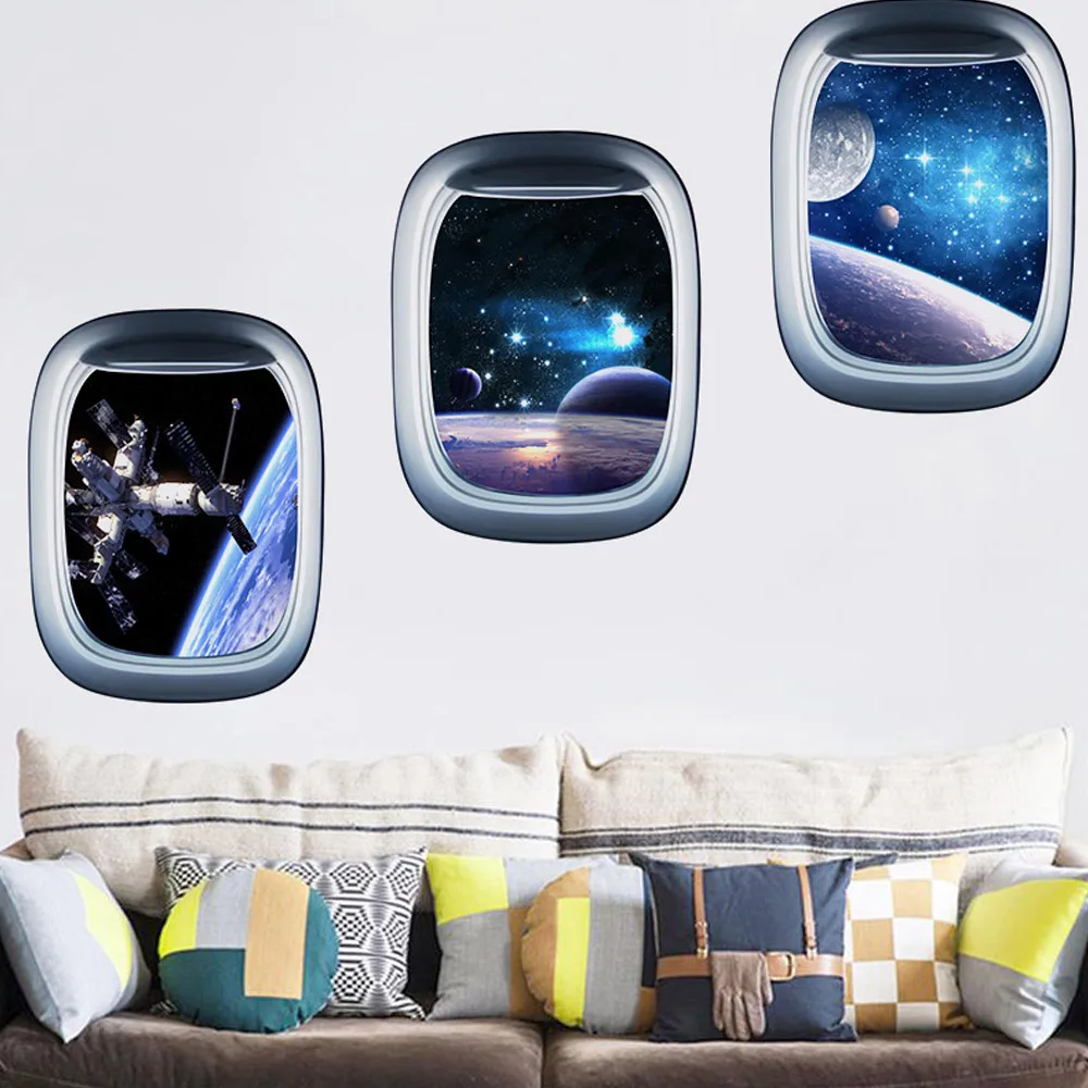 3D Outer Space Starry Sky Moon Removable Galaxy Wall Sticker