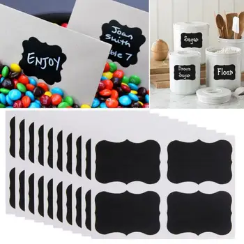 

36pcs Mini Chalk Black Mason Jar Bottle Labels Stickers Chalkboard Pot Mark Note Sticker Muraux Wall Decorations Living Room