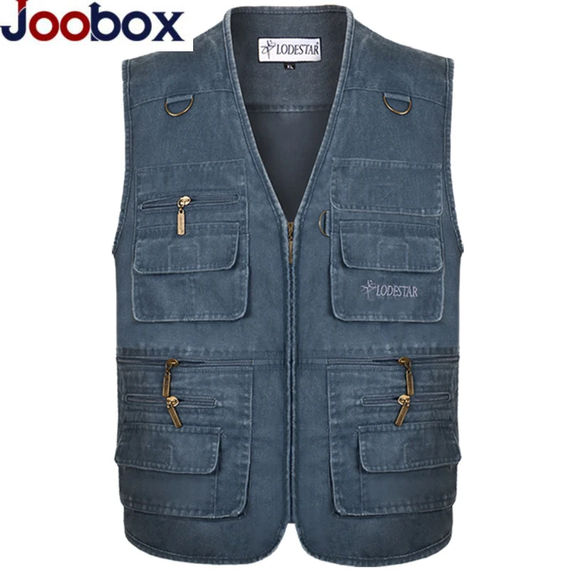 

luxury Large Size Mens Cotton Sleeveless Unloading Fashion Waistcoat With Many Pockets Male Military Vest Plus Size 5xl 6xl 7XL