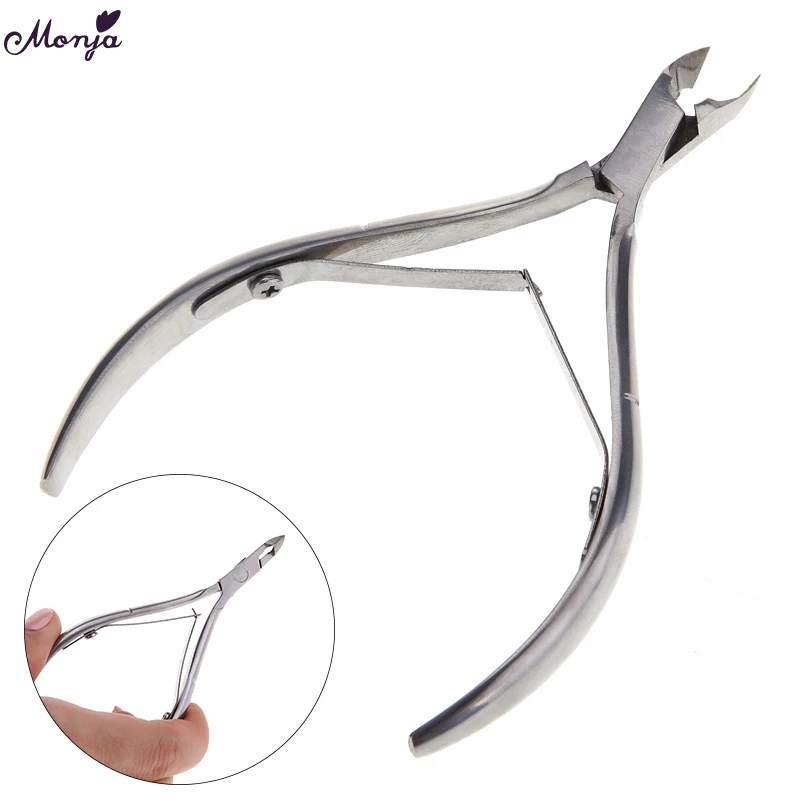 

Monja Silver Stainless Steel Nail Art Dead Skin Remove Clip Nipper Cutter Trimmer Cuticle Cleaning Pusher Scissor Manicure Too