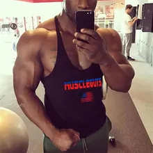 Бренд Одежда для фитнеса и бодибилдинга Стрингер тренажерные залы майка Для мужчин спортивная рубашка без рукавов майка хлопковые Майки Топы