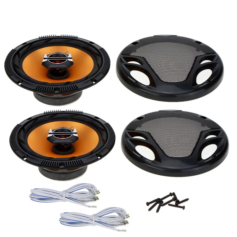 Pair of High Performance 6.5" Coaxial Car Loud Audio Speaker Tweeter