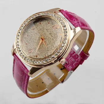 

Top Hot Ladies' Analog Casual Modern Fashion PU Leather Band Round Dial Quartz Watch Wristwatches For Women fast Shipping