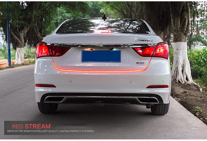 120cm ICE Blue Red Dynamic Streamer Car Brake Turn Signal Rear Tail Light Strip (8)