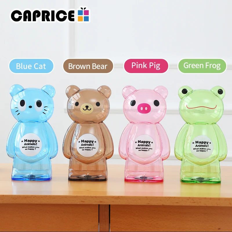 Bear Money Box Plastic Coin Saving Piggy Bank Transparent Candy Storage Safe Box Child Kids Cash for Deposit Home Decor AP0728