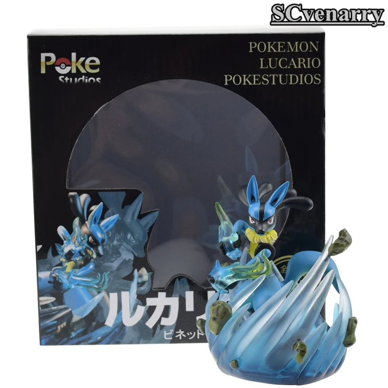 Аниме pokestudios Lucario ПВХ фигурку Коллекционная модель игрушки 11 см Рождество подарок