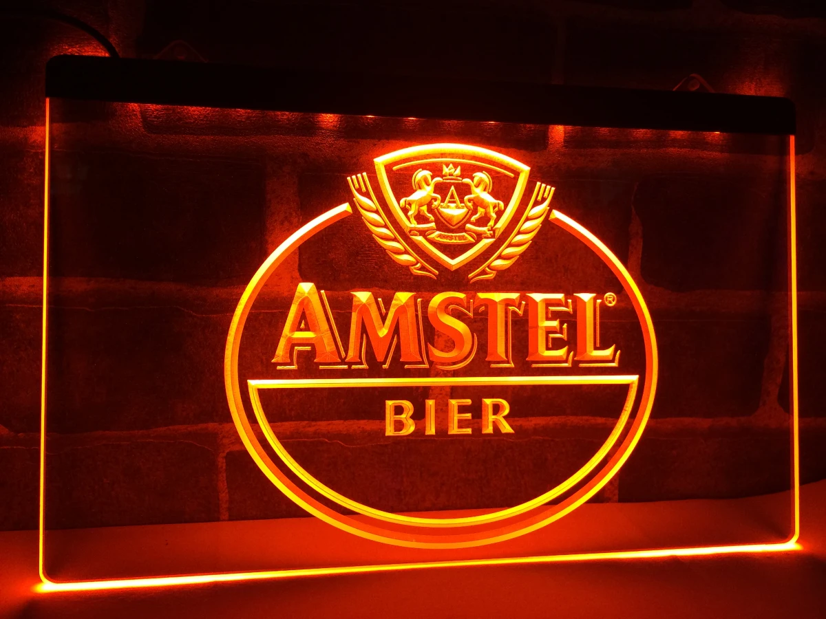 LA024-Amstel пивной бар светодиодный неоновый свет знак домашнего декора ремесла