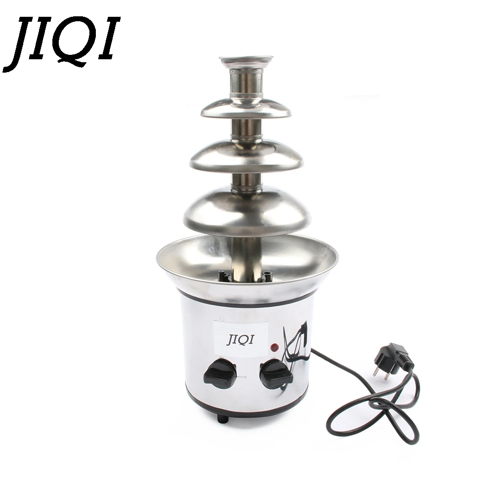 4 Tiers Chocolate Fountains Wedding Party 4th Floor Cheese Melting Fondue Heating Waterfall Hotpot Machine Heater Pot Melter EU