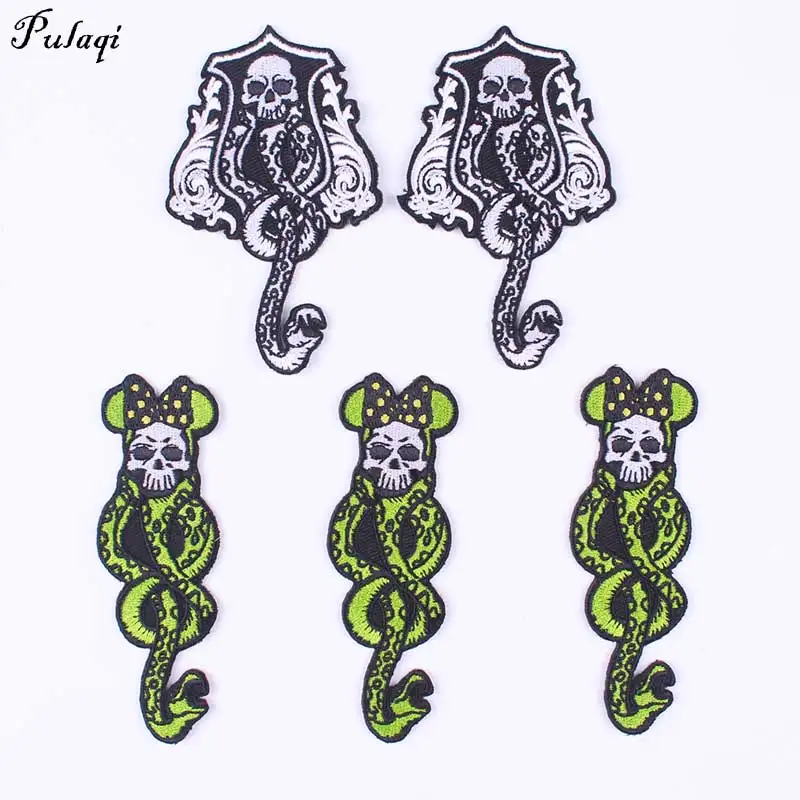 

Punk Snake Patch Animal Embroidered Patches For Clothing Punk Biker Motorcycle Patches For Jacket Iron On Clothes Decoration F