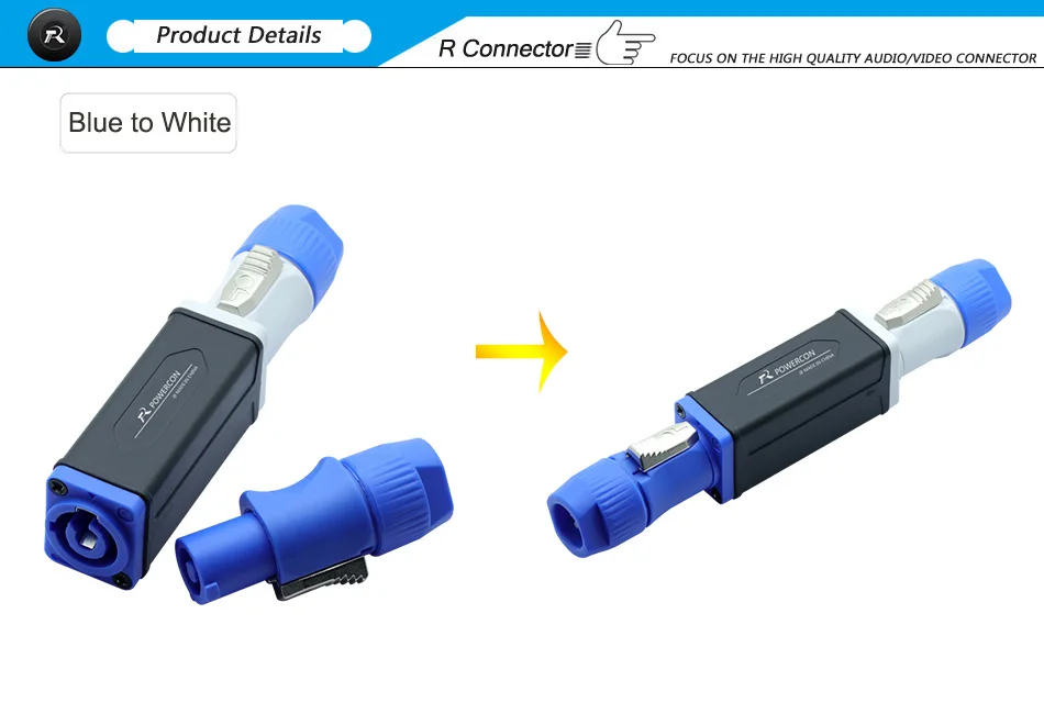 3 Pin PowerCon AC Adapter Male+Female Extender Connector (6)
