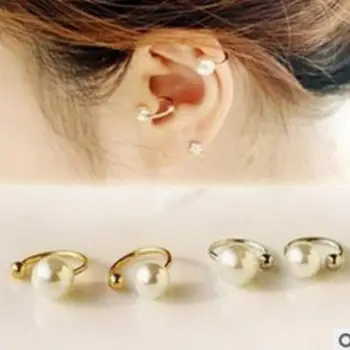 

1pc 2020 Brand New Punk Ear Cuff Women's Spring Jewelry Elegant Simulated Pearl U Shape Clip Earrings No Percing