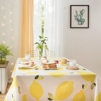 

Nordic tablecloth fabric cotton small fresh European tea table cloth modern minimalist art tablecloth rectangle (lemon)