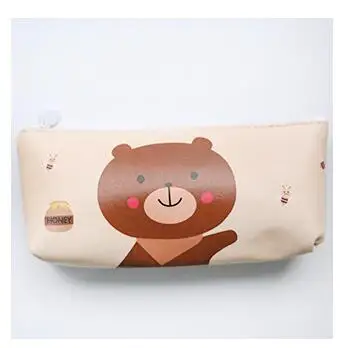 Kawaii мультфильм животных ПУ пенал для ручек для карандашей школьные офисные принадлежности для хранения канцелярских принадлежностей - Цвет: brown cat