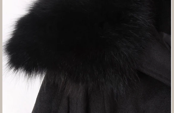 Winter Coat Women Wool Blend Luxury Double Breasted Bat Cape Poncho Women Coat Jacket Faux Fur Collar Hooded Black Plus Size