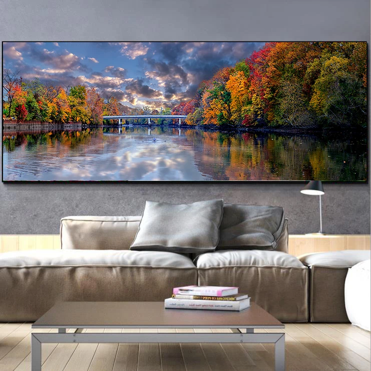 5D DIY круглая Алмазная Картина Вышивка крестом вышивка озеро вода декорации