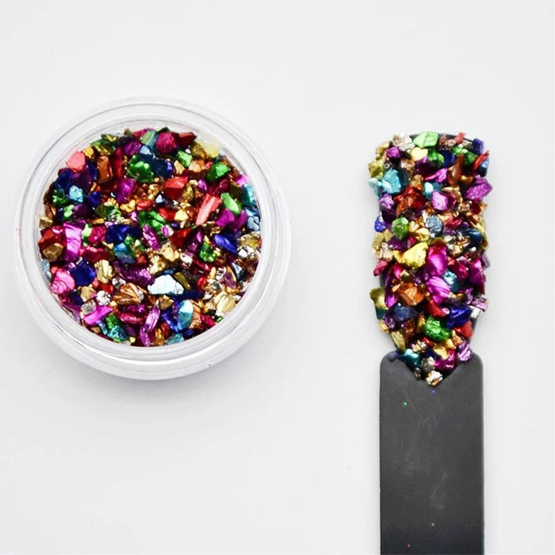 

Natural Small Gravel Sequin Nail Glitter Art Decoration Ultra-fine Glitters Mix NailMAD 3D Glitter Powder
