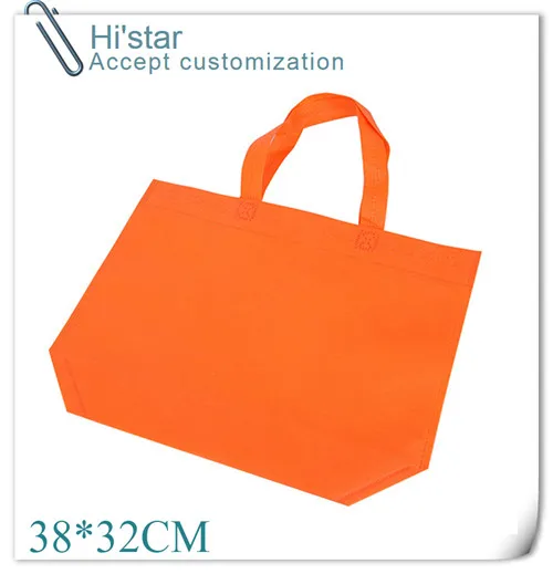38*32 см 50 шт./лот рекламные подарочные товары сумка для покупок, пользовательские логотипы печать Bolsas Reusables нетканые сумки для покупок - Цвет: Оранжевый