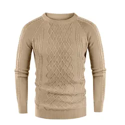 Новые зимние Для мужчин теплые свитера Повседневное пуловеры Для мужчин О-образным вырезом хлопок свитера толстые теплые пуловеры Размеры