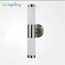 Современный наружный настенный светильник из нержавеющей стали+ акриловый, водонепроницаемый наружный E27 Светодиодный светильник для крыльца, 2 головки, светильник для двора, wandlamp