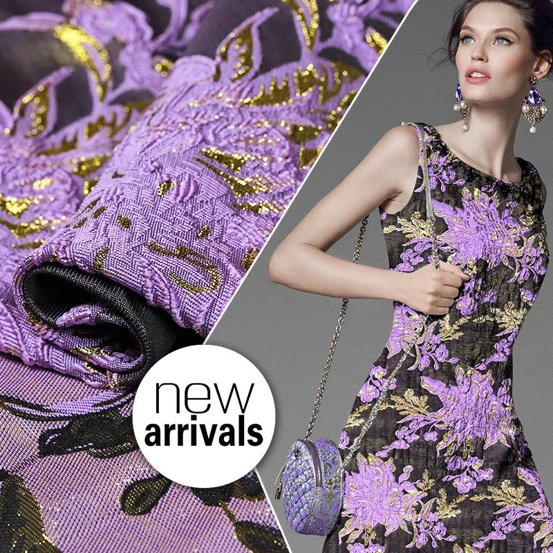 Французская improt жаккардовая пряжа окрашенная парча модная ткань для платья Яркая Ткань tissu au метр трехмерная плотная telas