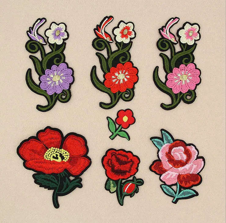 New arrival 10 pcs Flowers Embroidered patches iron on Jeans coat tshirt bag shoe hat Motif emblem accessory diy | Дом и сад