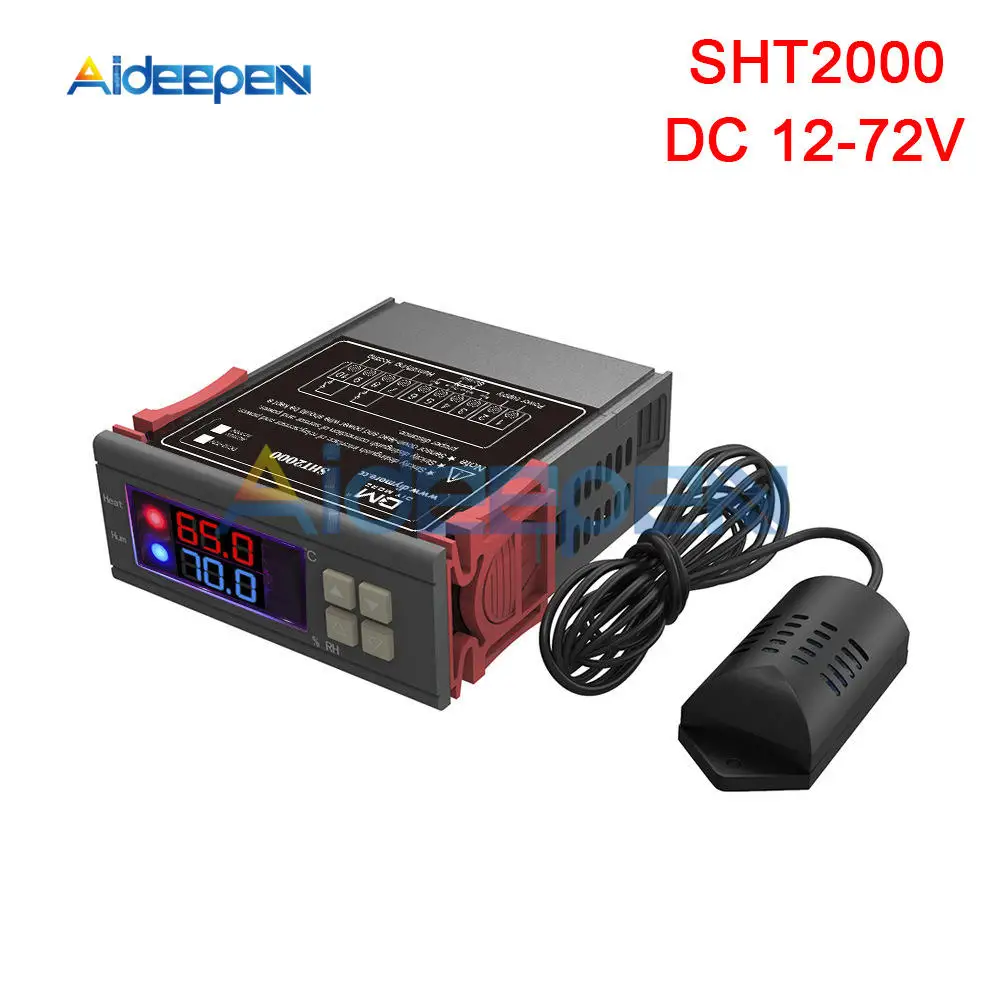 SHT2000 DC 12-72V AC 110V 220V 12V 24V двойной цифровой регулятор температуры и влажности SHT2000 STC-3028 термостат гигрометр - Цвет: SHT2000 DC 12-72V