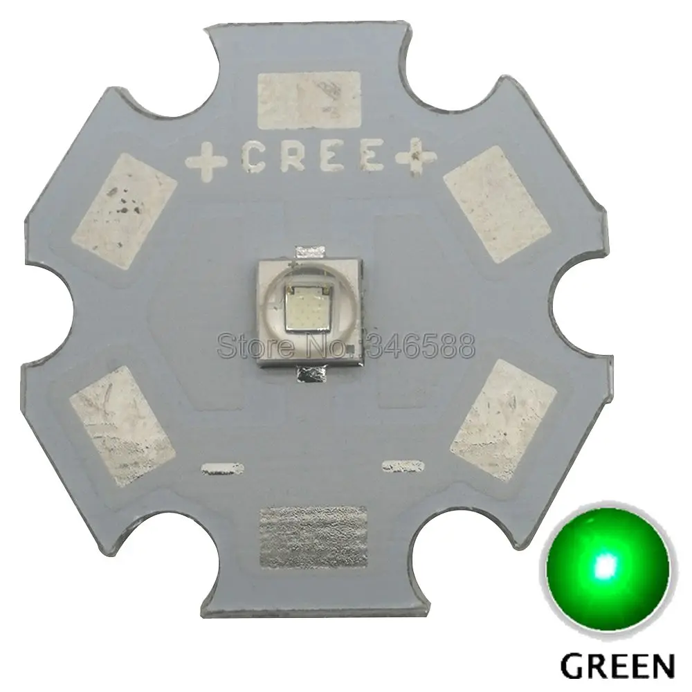 

5x Cree 3W XPE2 XP-E2 Green Color 520nm - 530nm High Power LED Emitter Diode on 8mm / 10mm / 12mm/ 14mm/ 16mm/ 20mm PCB