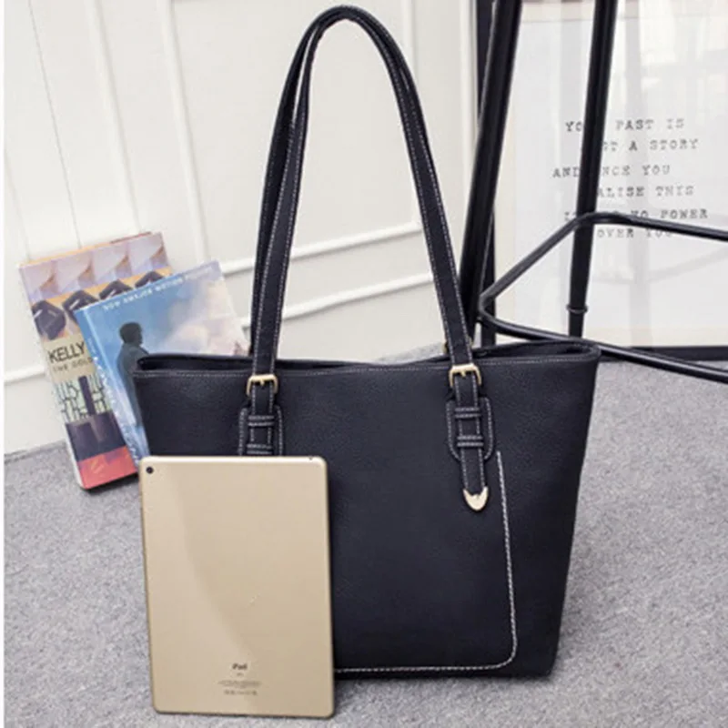 

Litthing Women Shoulder Bag High Quality Women Fashion 2018 Designer Luxury Handbags Shopper Bag Femme Sac Thread Large Tote