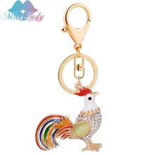 Miss Lady Alloy chicken popular animals Key chain Car Girls fashion bags Trinket Bag Pendant Ornaments Key Chain keyringsMLC4064