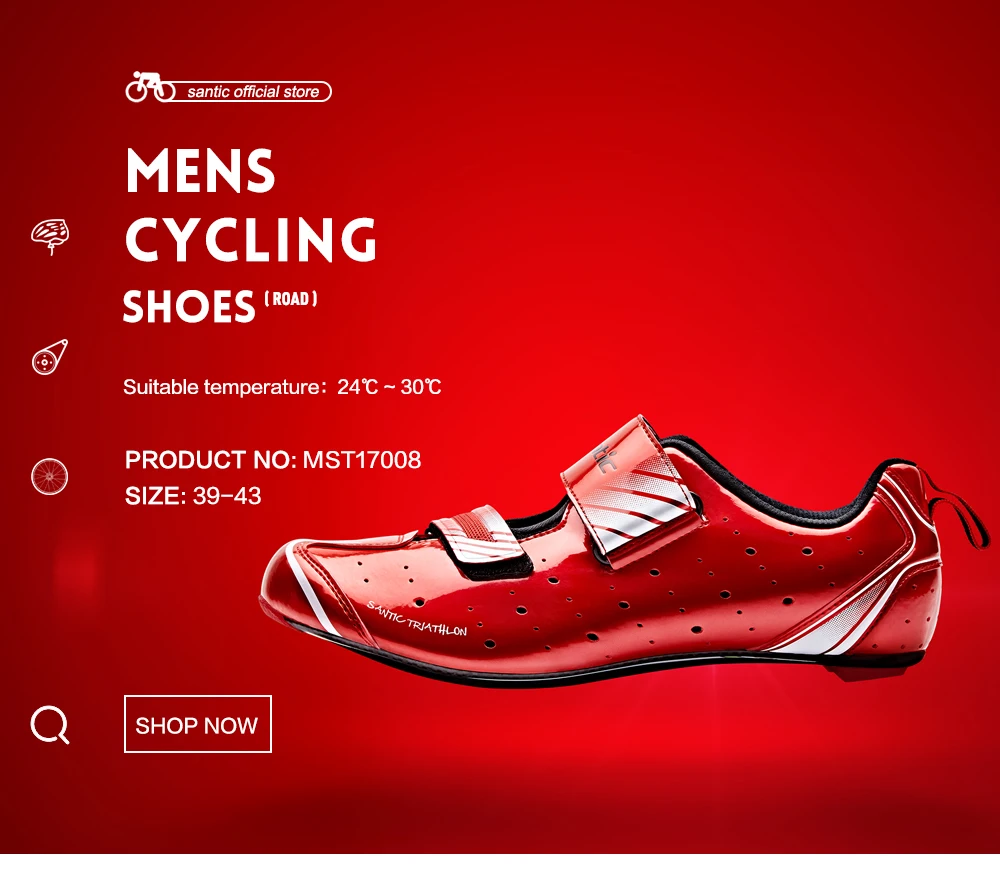 Santic/мужские туфли для триатлона, велосипедная обувь, дышащая обувь для велоспорта, Атлетическая гоночная команда, велосипедная обувь с нано-зеркальным верхом MST17008