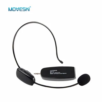 

Moveski 2.4G Wireless Microphone Headset MIC Megaphone Loudspeaker 2 in 1 Portable for Speach Conference 3.5mm Plug Receiver