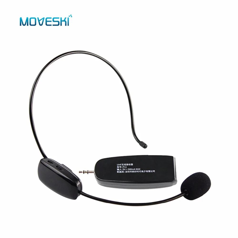Moveski 2 4G беспроводной микрофон гарнитура Мегафон громкоговоритель в 1 портативный