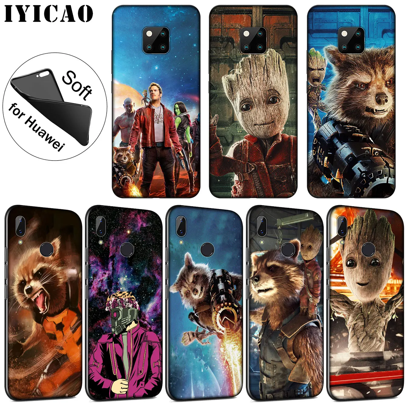 

IYICAO Guardians of the for Galaxy Marvel Soft Silicone Phone Case for Huawei Nova 3i 3 2i for Huawei Mate 20 10 Pro Lite Cover