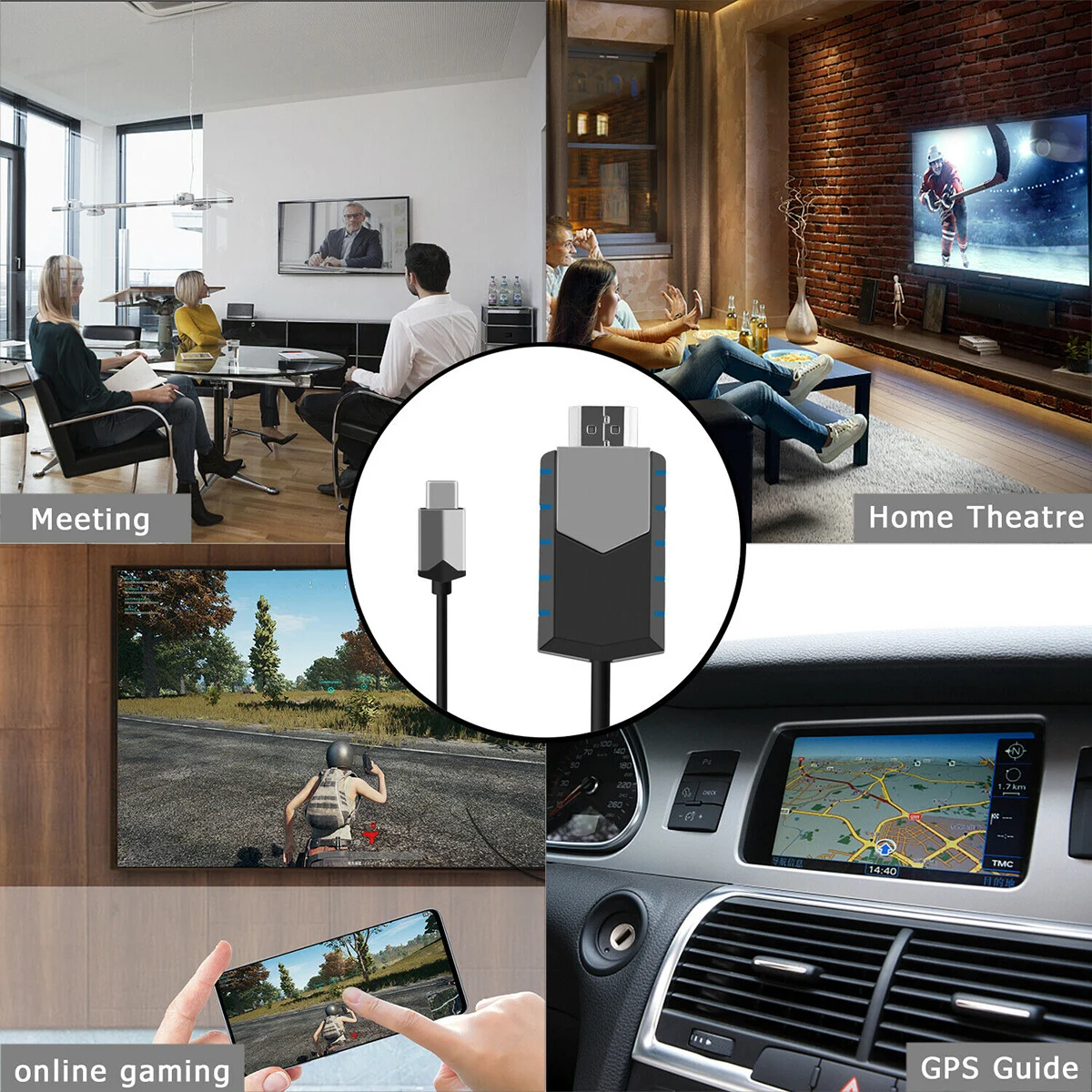 SOONHUA 4K USB Type C к HDMI HDTV AV ТВ кабель Адаптер DP Alt режим для ноутбука смартфона широко