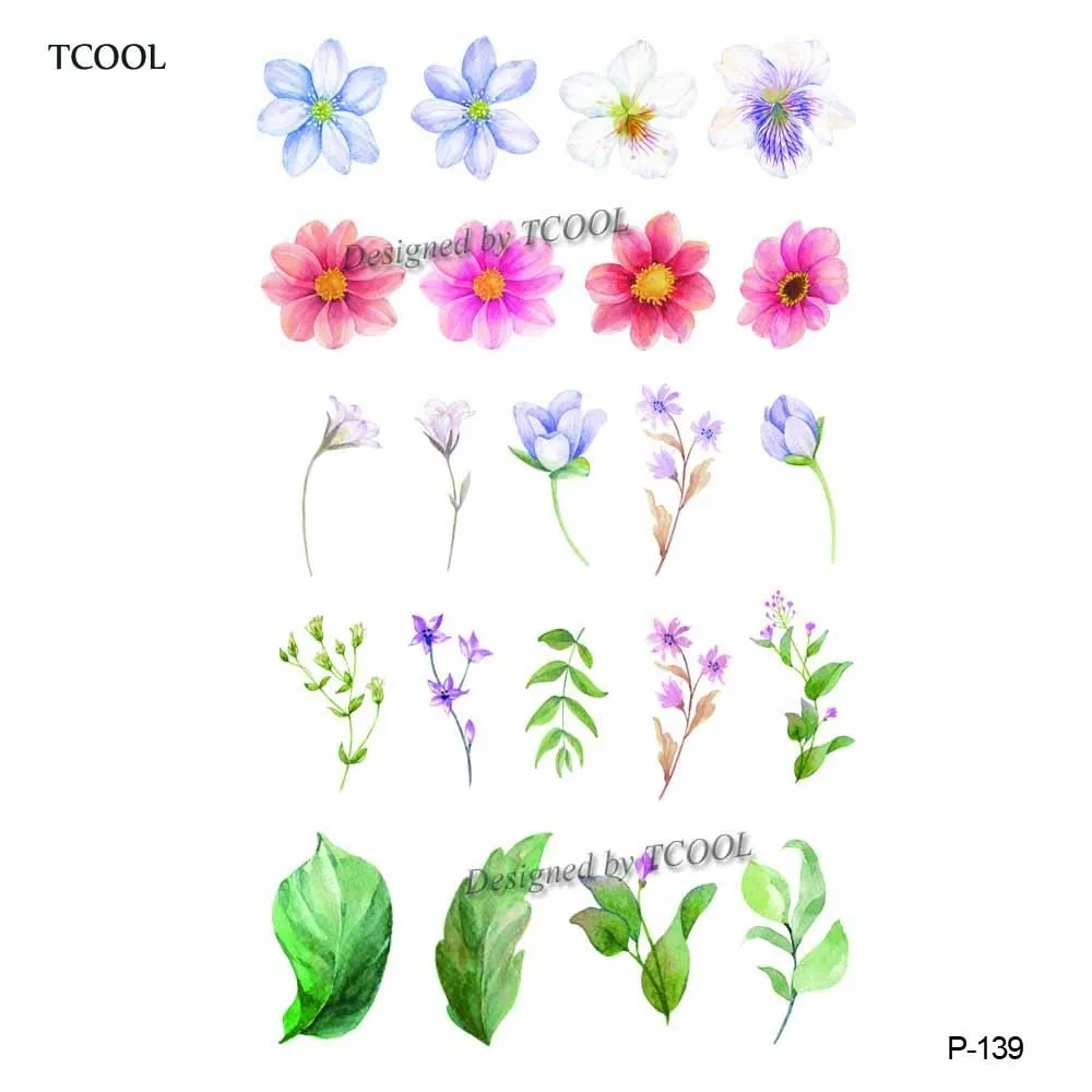HXMAN, Цветочные Временные татуировки для женщин, тату наклейка на руку, модный боди-арт, водонепроницаемые, для детей, на руку, поддельные татуировки, 9,8X6 см, P-078 - Цвет: P 139