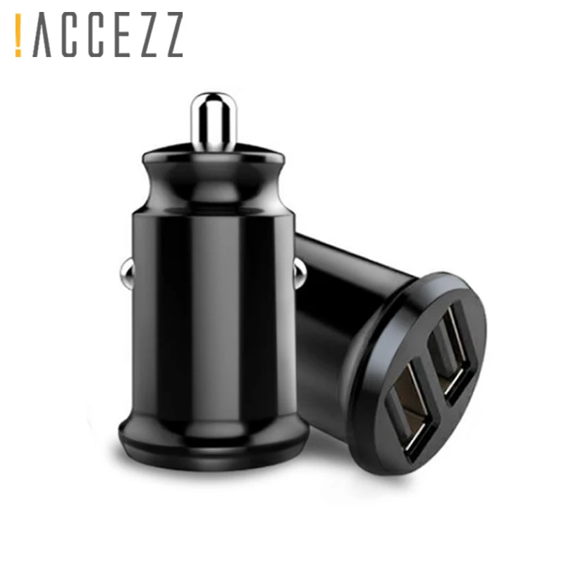 ! ACCEZZ البسيطة شاحن سيارة 3.1A المزدوج ميناء USB سريع شاحن الهاتف المحمول ل فون X 8 XS ماكس 7 Xiaomi سامسونج هواوي اللوحي