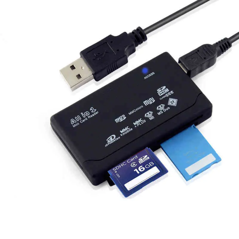 Все в одном все в 1 внешнего ПК USB компьютера памяти SDHC мини-карты Micro SD TF M2 MMC XD CF MS Читателя Писатель