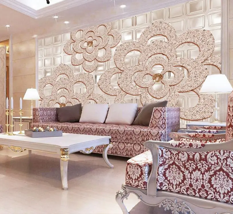 

Europea Luxury Wallpaper Custom 3D Photo wallpaper For Living room Bedroom 3D flower wallpaper Home Decor