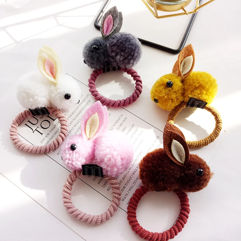 Korean New Cute Animals Rabbit Style Hair Bands 3D Clip For kids Plush Ears Headband Children Girls Accessories | Детская одежда и