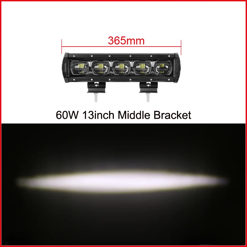 6D объектива 30 Вт 60 Вт 120 Вт 210 Вт однорядные светодиодный светильник бар для 4WD отражатели ATV для прицепа светодиодный светильник бар вождения светильник для внедорожники - Цвет: 13 Inch 60W x1