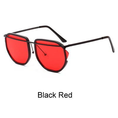 Black Red Ralferty Винтажные Солнцезащитные очки женские мужские ретро брендовые дизайнерские коричневые оттенки неправильные Солнцезащитные очки женские gunes gozlugu W813085 - Цвет линз: Black Red