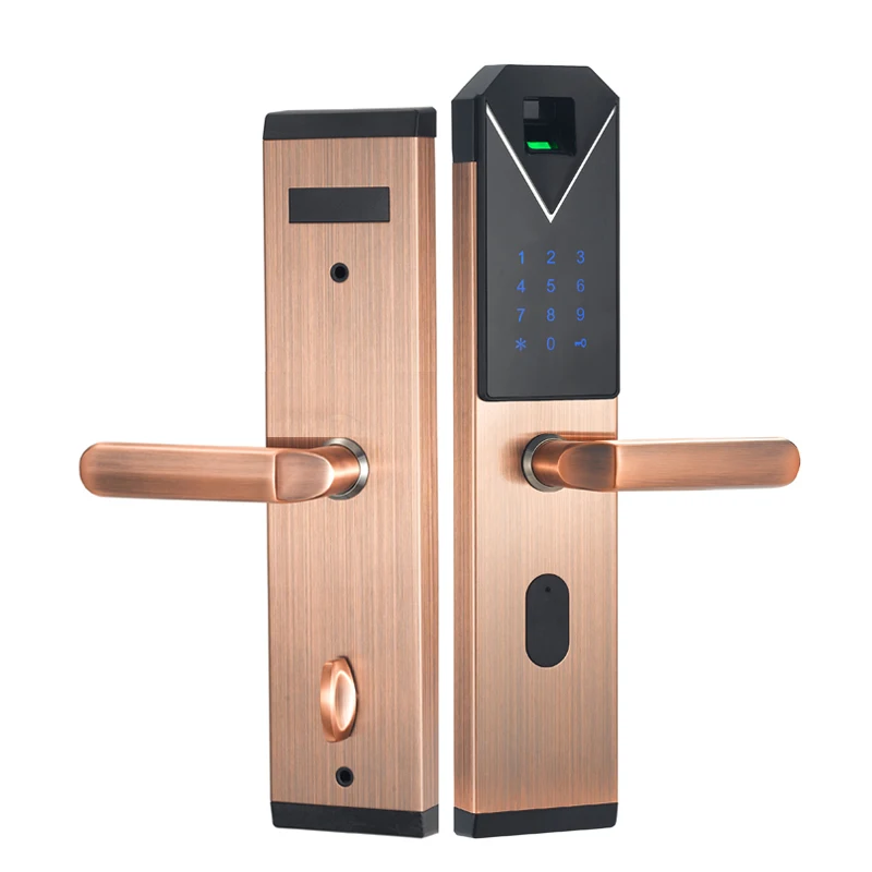 

2018Biometric Electronic Smart Door Lock Fingerprint+4 Cards+2 Mechanical Keys Keyless Code Lock Smart Entry Office Home lk1802F