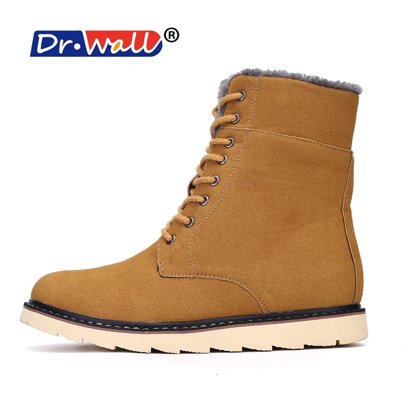 

Dr.wall New short Leather Winter Warm Snow Boots Women Short Boots Women's 2017 Round Toe Winter Snow Boots Women Ankle Boots