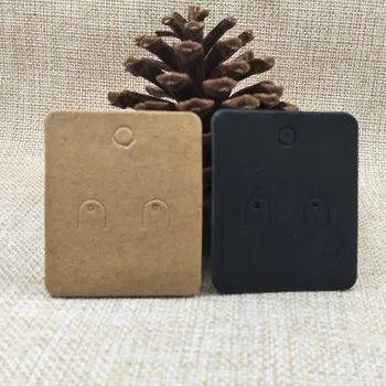

Free Shipping DIY 1Pair Earring Kraft Card 1lot =200+200pcs Cards 5x6cm Vintage Class Earring Packing Card Nice Die Cut HOLE