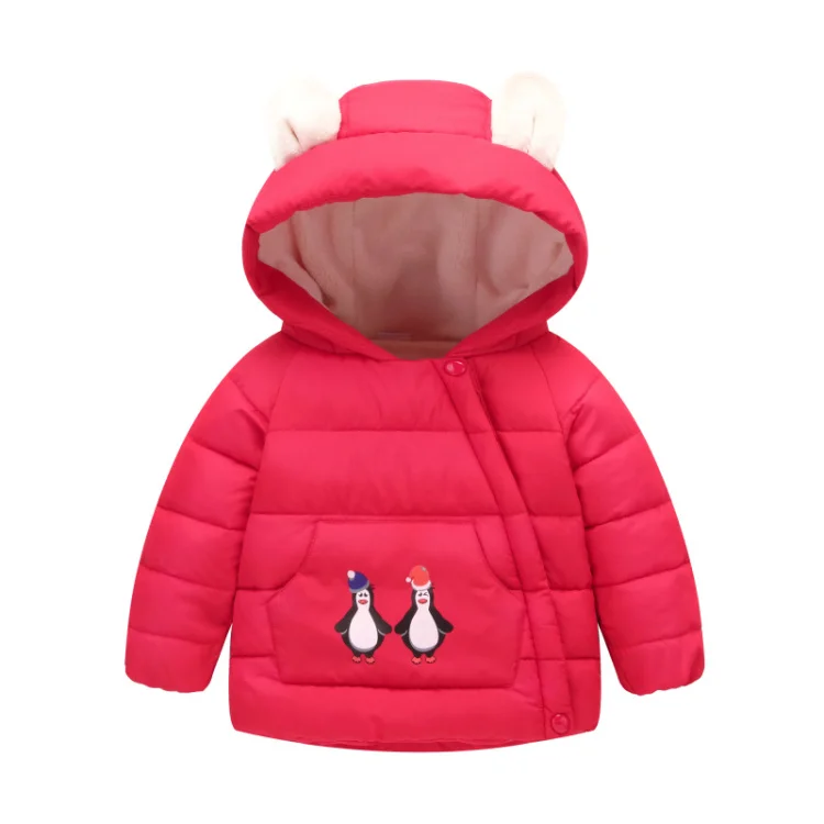 Хлопковая стеганая куртка с пингвином для малышей